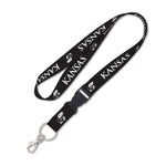 Kansas Jayhawks BLACK Lanyard w/detachable buckle 1"