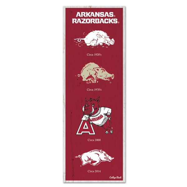 Arkansas Razorbacks /College Vault Wood Sign 6" x 17"