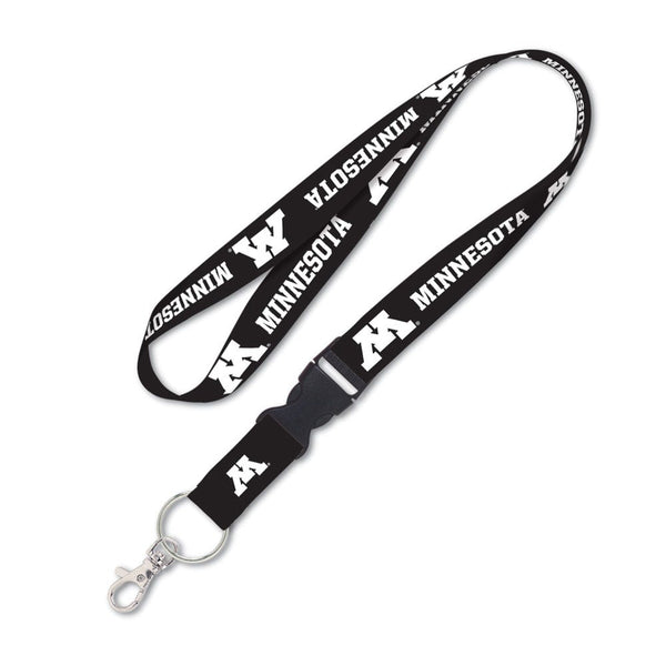 Minnesota Golden Gophers BLACK Lanyard w/detachable buckle 1"