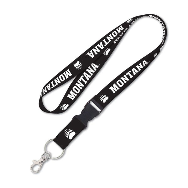 Wholesale-Montana Grizzlies BLACK Lanyard w/detachable buckle 1"