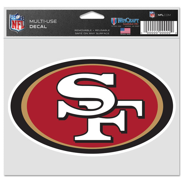 San Francisco 49ers Multi-Use Decal -Clear Bckrgd 5" x 6"