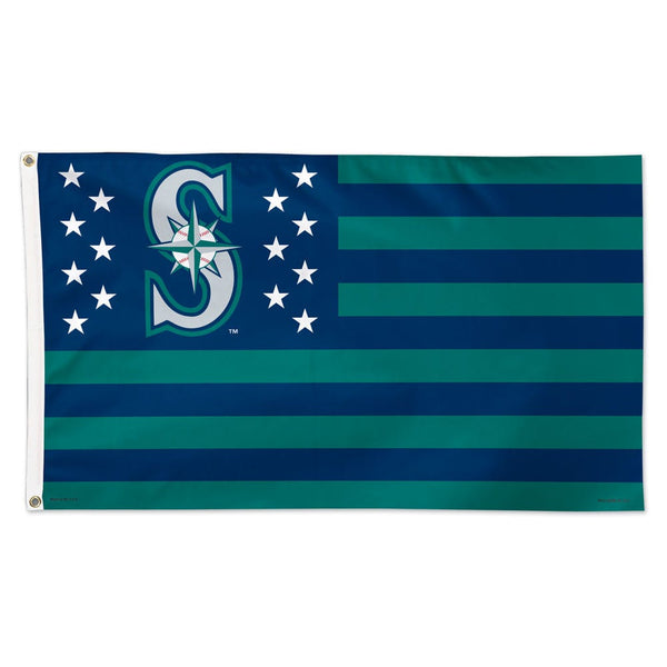 Seattle Mariners / Patriotic Flag - Deluxe 3' X 5'