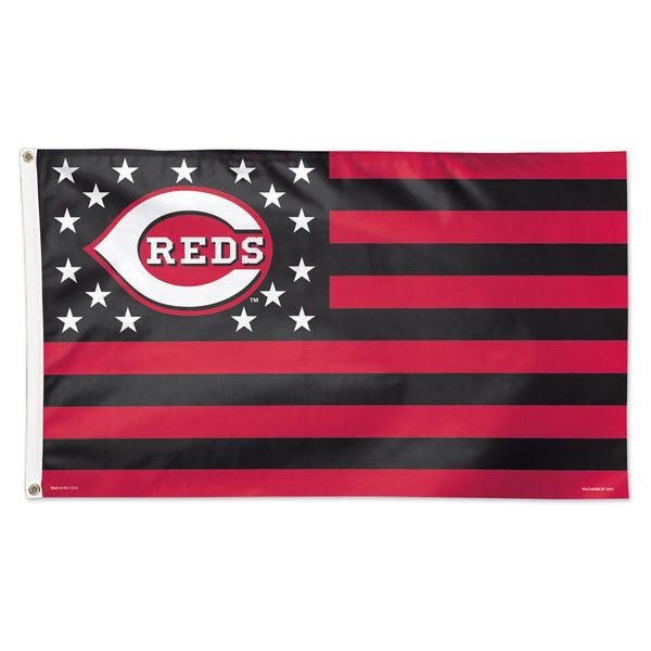 Cincinnati Reds / Patriotic Flag - Deluxe 3' X 5'
