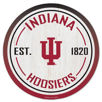 Indiana Hoosiers Wood Sign 14" RND