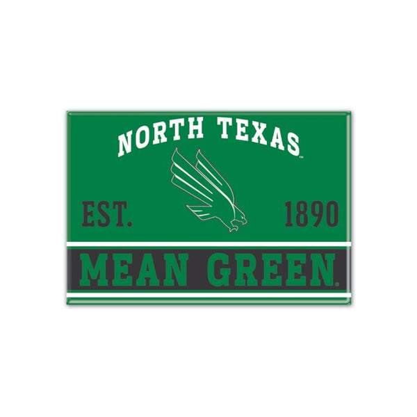 Wholesale-North Texas Mean Green Metal Magnet 2.5" x 3.5"