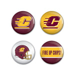 Wholesale-Central Michigan Chippewas Button 4 Pack 1 1/4" Rnd