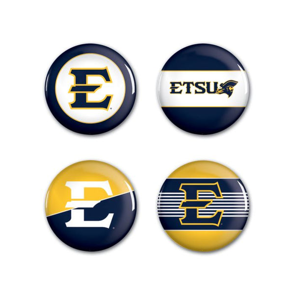 Wholesale-East Tennessee State Buccaneers Button 4 Pack 1 1/4" Rnd