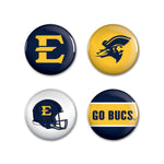 Wholesale-East Tennessee State Buccaneers Button 4 Pack 1 1/4" Rnd