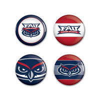 Wholesale-Florida Atlantic Owls Button 4 Pack 1 1/4" Rnd