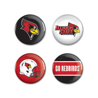 Illinois State Redbirds Button 4 Pack 1 1/4" Rnd
