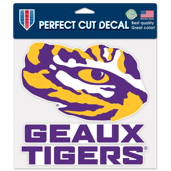 LSU Tigers SLOGAN Perfect Cut Color Decal 8" x 8"