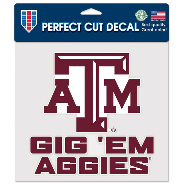 Texas A&M Aggies SLOGAN Perfect Cut Color Decal 8" x 8"