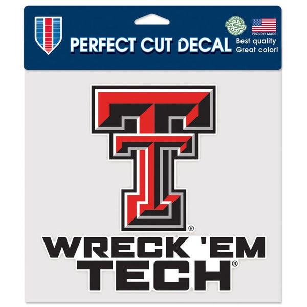 Wholesale-Texas Tech Red Raiders SLOGAN Perfect Cut Color Decal 8" x 8"