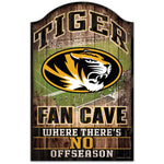 Missouri Tigers FAN CAVE Wood Sign 11" x 17" 1/4" thick