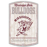 MISSISSIPPI STATE BULLDOGS / Vintage Collegiate Wood Sign 11" x 17" 1/4" thick