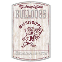 MISSISSIPPI STATE BULLDOGS / Vintage Collegiate Wood Sign 11" x 17" 1/4" thick
