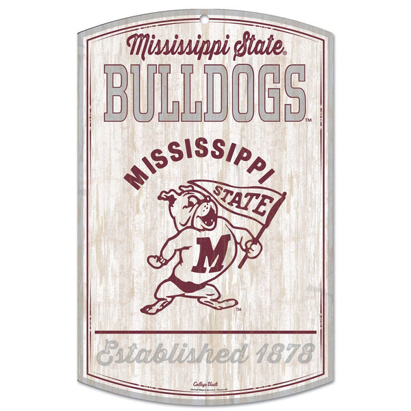MISSISSIPPI STATE BULLDOGS / Vintage Collegiate Wood Sign 11" x 17" 1/4" thick
