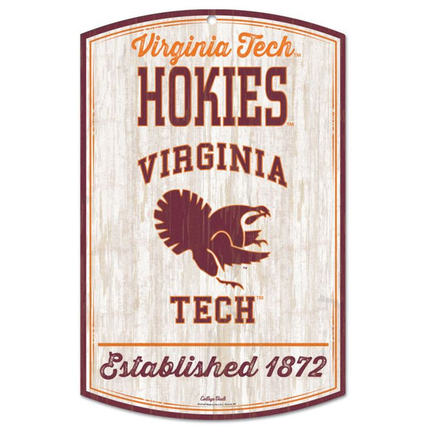 Wholesale-Virginia Tech Hokies /College Vault Wood Sign 11" x 17" 1/4" thick