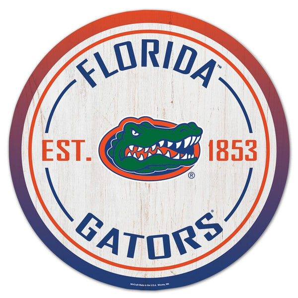 Florida Gators Wood Sign 14" Rnd