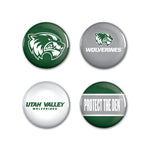 Utah Valley Wolverines Button 4 Pack 1 1/4" Rnd