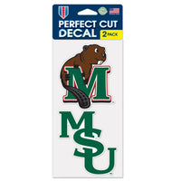 Wholesale-Minot State Beavers Perfect Cut Decal Set of two 4"x4"