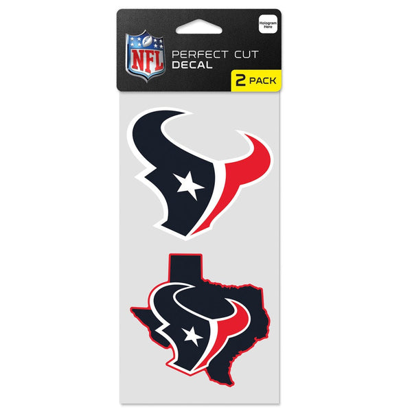 Houston Texans STATE SHAPE Perfect Cut Decal Set of two 4"x4"