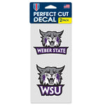 Weber State Wildcats Perfect Cut Decal Set of two 4"x4"