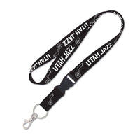Utah Jazz Black Lanyard w/detachable buckle 1"