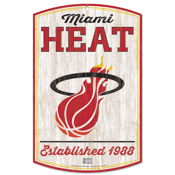Miami Heat Hardwoods Wood Sign 11" x 17" 1/4" thick