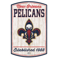 New Orleans Pelicans Hardwoods Wood Sign 11" x 17" 1/4" thick