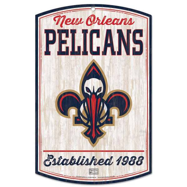 New Orleans Pelicans Hardwoods Wood Sign 11" x 17" 1/4" thick