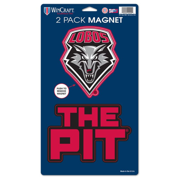 New Mexico Lobos 2 Pack Magnets 5" x  9"