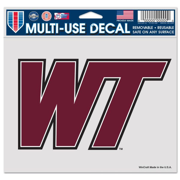 Wholesale-West Texas A&amp;M Buffaloes Multi-Use Decal -Clear Bckrgd 5" x 6"