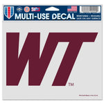 Wholesale-West Texas A&amp;M Buffaloes Multi-Use Decal -Clear Bckrgd 5" x 6"