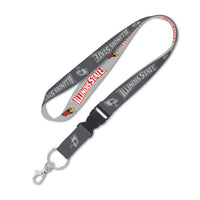 Wholesale-Illinois State Redbirds CHARCOAL Lanyard w/detachable buckle 1"