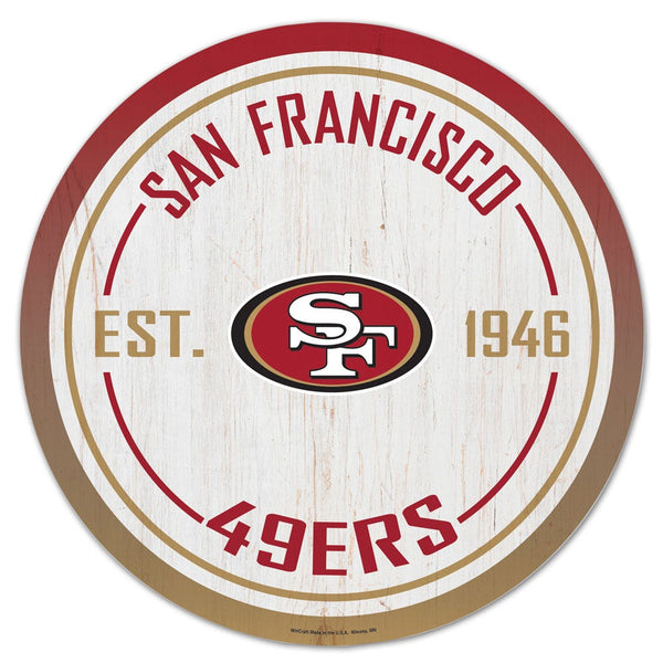 San Francisco 49ers Wood Sign 14" Round