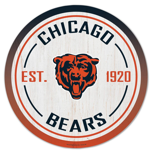 Chicago Bears Wood Sign 14" Round