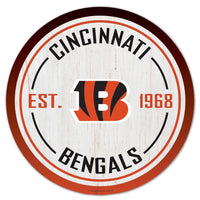 Cincinnati Bengals Wood Sign 14" Round