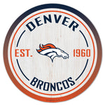 Denver Broncos Wood Sign 14" Round