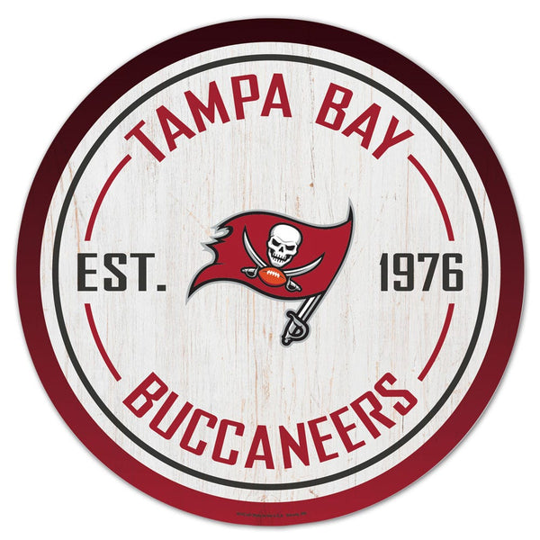 Tampa Bay Buccaneers Wood Sign 14" Round