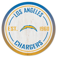 Los Angeles Chargers Wood Sign 14" Round