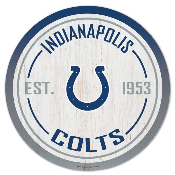 Indianapolis Colts Wood Sign 14" Round