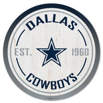 Dallas Cowboys Wood Sign 14" Round