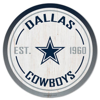 Dallas Cowboys Wood Sign 14" Round