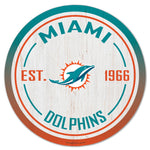 Miami Dolphins Wood Sign 14" Round