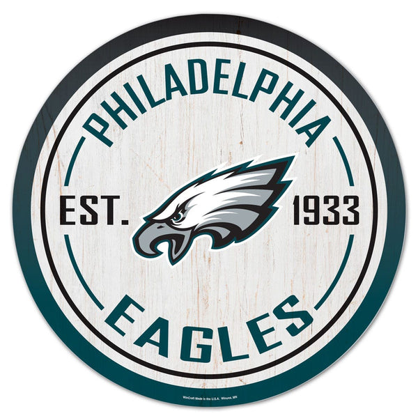 Philadelphia Eagles Wood Sign 14" Round