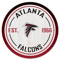 Atlanta Falcons Wood Sign 14" Round