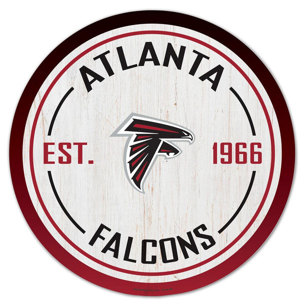 Atlanta Falcons Wood Sign 14" Round