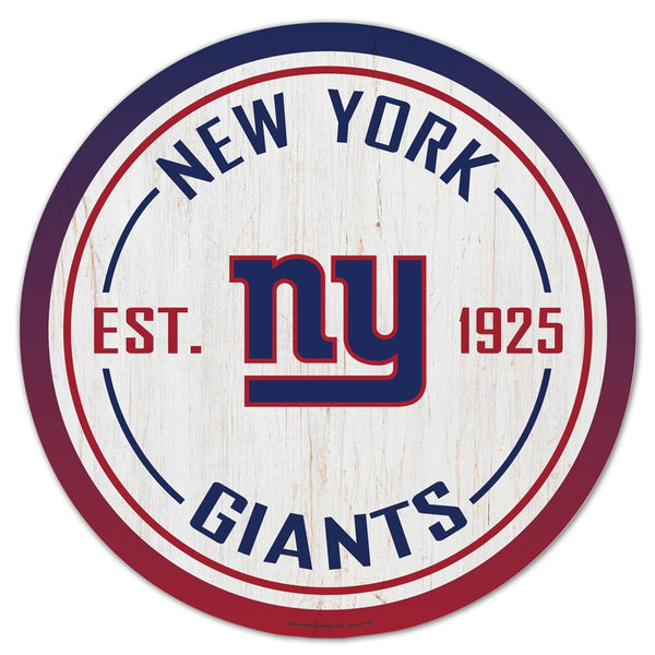 New York Giants Wood Sign 14" Round