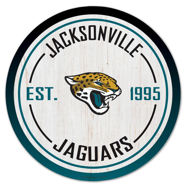 Jacksonville Jaguars Wood Sign 14" Round